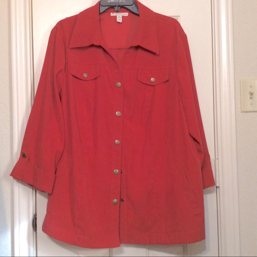 JMCollection 18W rusty orange 18W snap up jacket